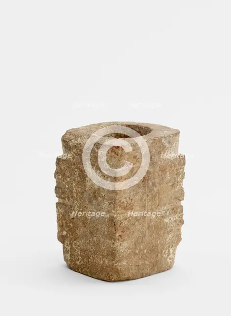Two-tier tube (cong ?) with masks, Late Neolithic period, ca. 3300-ca. 2250 BCE. Creator: Unknown.