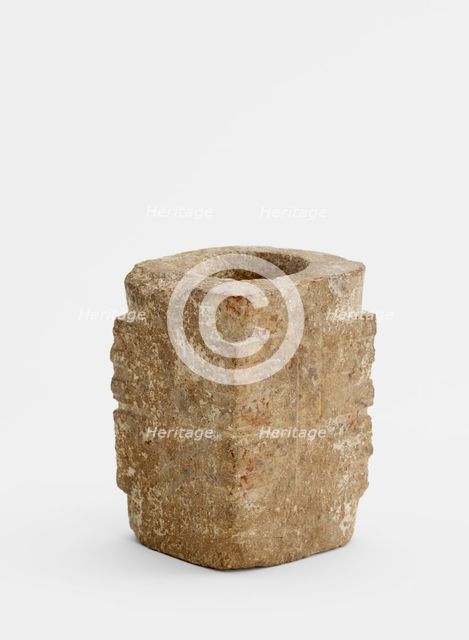 Two-tier tube (cong ?) with masks, Late Neolithic period, ca. 3300-ca. 2250 BCE. Creator: Unknown.