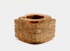 Two-tier tube (cong ?) with masks, Late Neolithic period, ca. 3300-ca. 2250 BCE. Creator: Unknown