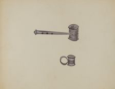 Two Tin Rattles, c. 1936. Creator: Raoul Du Bois