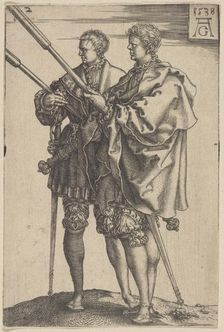 Two Torch-Bearers, 1538. Creator: Aldegrever, Heinrich (1502-1560)