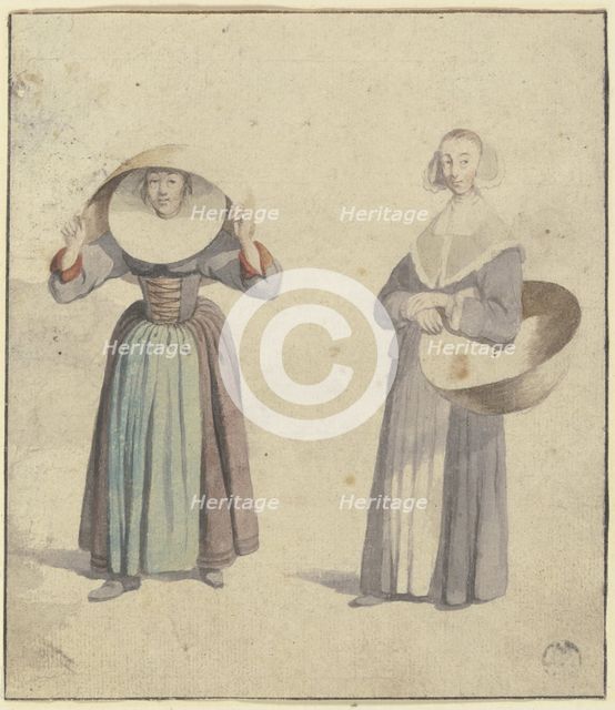 Two traditional woman's costumes, c1620-1670. Creator: Wenceslaus Hollar.