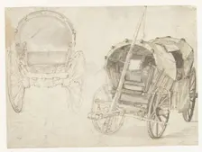 Two travel cars, 1633-1687. Creator: Gillis Neyts