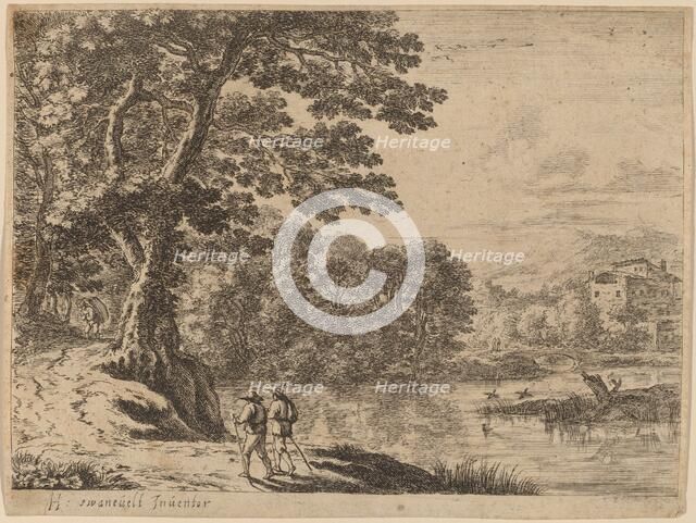 Two Travelers and a Peddler. Creator: Unknown.