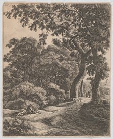 Two Travellers Resting in the Woods, 17th century. Creator: Anthonie Waterloo