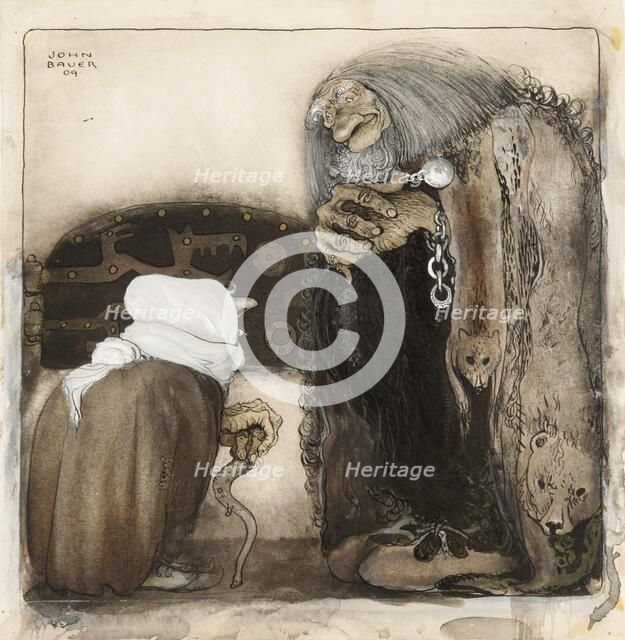 Two Trolls, 1909. Creator: Bauer, John (1882-1918).