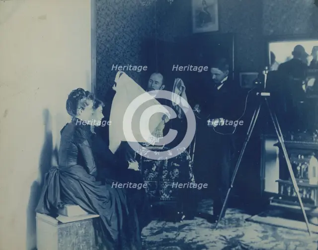 Two unidentified women being photographed, c1890. Creator: Frances Benjamin Johnston.