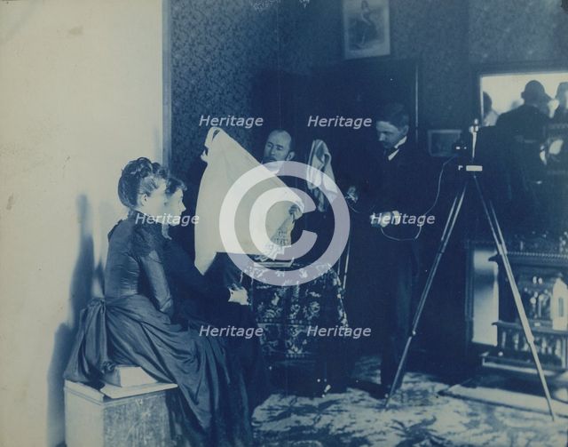 Two unidentified women being photographed, c1890. Creator: Frances Benjamin Johnston.