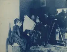 Two unidentified women being photographed, c1890. Creator: Frances Benjamin Johnston