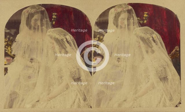 Two Veiled Brides, about 1865. Creator: London Stereoscopic & Photographic Co.