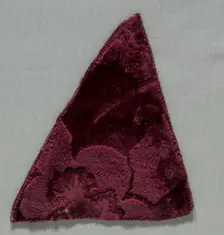 Two Velvet Fragments Sewn Together, 1400s. Creator: Unknown