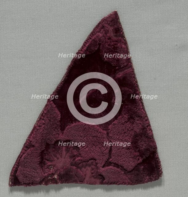 Two Velvet Fragments Sewn Together, 1400s. Creator: Unknown.