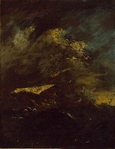 Two Vessels in a Storm, 18th century. Artist: Francesco Guardi