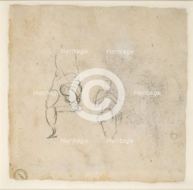 Two very slight sketches of seated Figures, c1490-1560. Artist: Michelangelo Buonarroti.