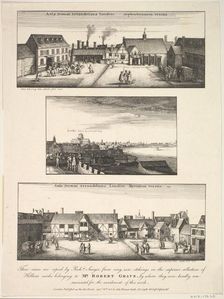Two Views of Arundel House and London and the Thames as seen from the roof of Arundel Hous..., 1808. Creator: Richard Sayer