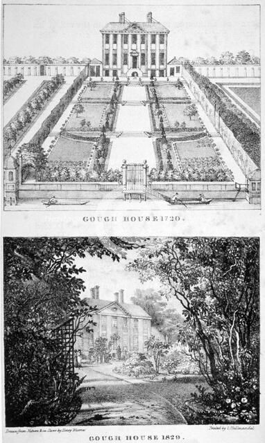 Two views of Gough House, West Road, Chelsea, London, c1830.                                         Artist: Charles Joseph Hullmandel
