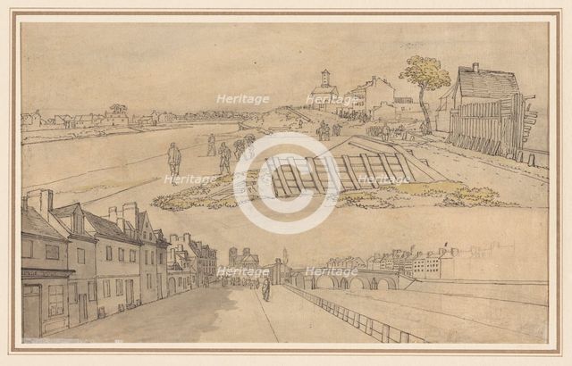 Two Views of Paris, first half 1800s. Creator: Georges Michel (French, 1763-1843).