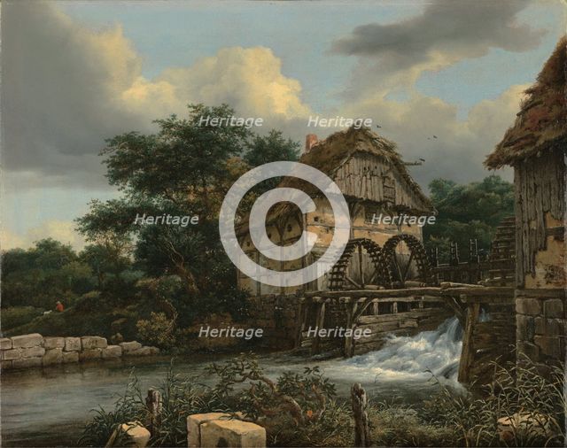 Two Watermills and an Open Sluice, 1653. Creator: Jacob van Ruisdael.