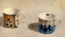Two Wedgwood Mugs Designed by Eric Ravilious 1944. Creator: Unknown