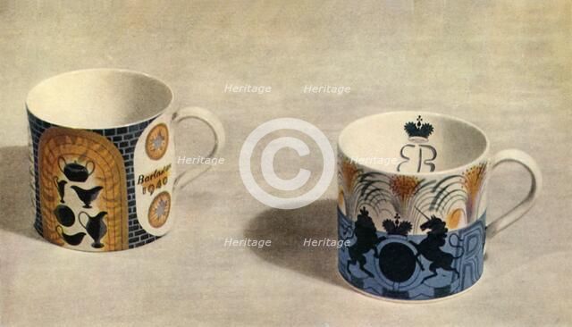 'Two Wedgwood Mugs Designed by Eric Ravilious', 1944. Creator: Unknown.