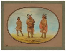 Two Weeah Warriors and a Woman, 1861/1869. Creator: George Catlin