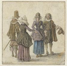 Two Well-dressed Couples, 1618. Creator: Adriaen van de Venne