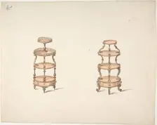 Two Whatnots, early 19th century. Creator: Anon