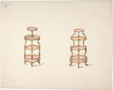 Two Whatnots, early 19th century. Creator: Anon