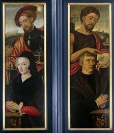 Two Wings of a Triptych with Portraits of Donors with Saints Adrian and John the Baptist, 1530-1550. Creator: Pieter Pourbus