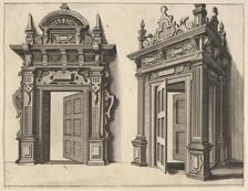 Two Wooden Portals from Verscheyden Schrynwerck (...) ['Plusieurs Menuiseries (...)'], 1658. Creator: Paul Vredeman de Vries