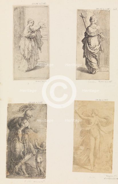 Two women, Mars and Cupid, Diana, ca. 1536-38 (?) . Creator: Andrea Schiavone.