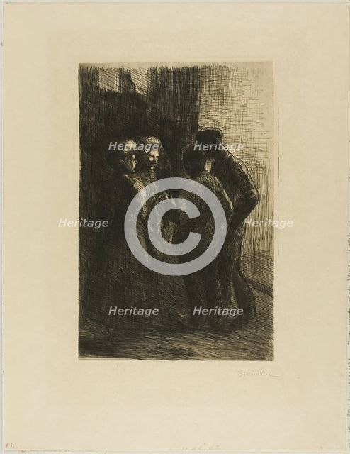 Two Women of the Street and Their Companions, 1898. Creator: Theophile Alexandre Steinlen.