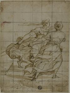 Two Women on Clouds, Pulling a Load, n.d. Creator: Unknown