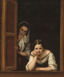 Two Women at a Window, 1665-1670. Creator: Murillo, Bartolomé Estebàn (1617-1682)