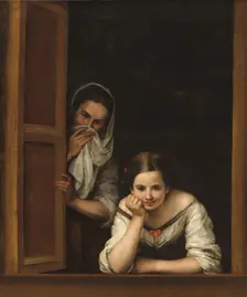 Two Women at a Window, c. 1655/1660. Creator: Bartolomé Esteban Murillo