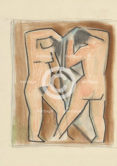 Two women after a bath, 1932. Creator: Mikulas Galanda.
