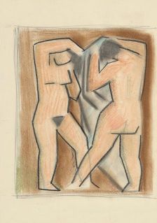 Two women after a bath, 1932. Creator: Mikulas Galanda