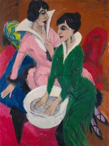Two Women by a Sink. The Sisters, 1913. Creator: Kirchner, Ernst Ludwig (1880-1938)