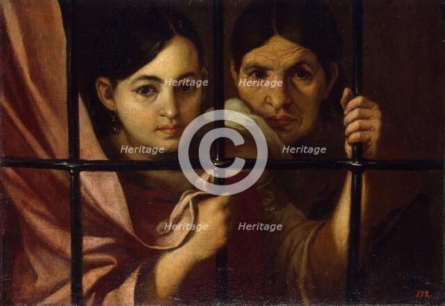 Two Women Behind a Grille, 1645. Artist: Murillo, Bartolomé Estebàn (1617-1682)