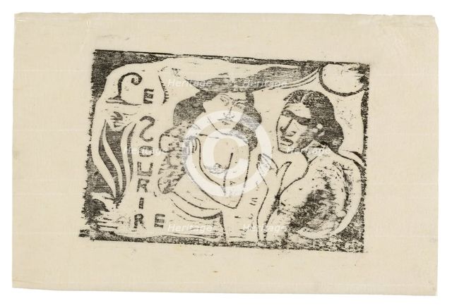 Two Women Chattering, headpiece for Le Sourire, 1900. Creator: Paul Gauguin.