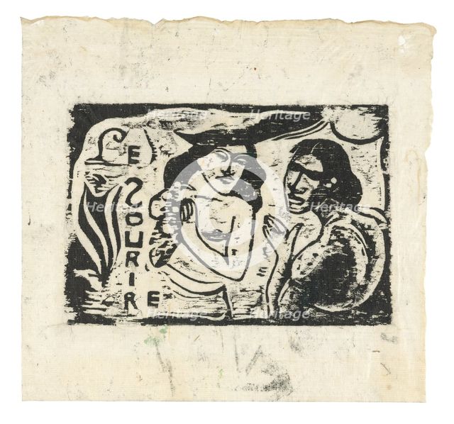 Two Women Chattering, headpiece for Le Sourire, 1900. Creator: Paul Gauguin.