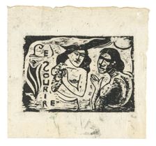 Two Women Chattering, headpiece for Le Sourire, 1900. Creator: Paul Gauguin