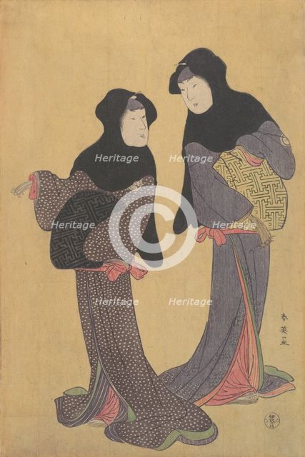 Two Women Conversing, late 18th century. Creator: Katsukawa Shun'ei.