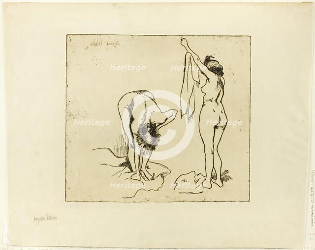 Two Women Drying Themselves, 1896. Creator: Suzanne Valadon.