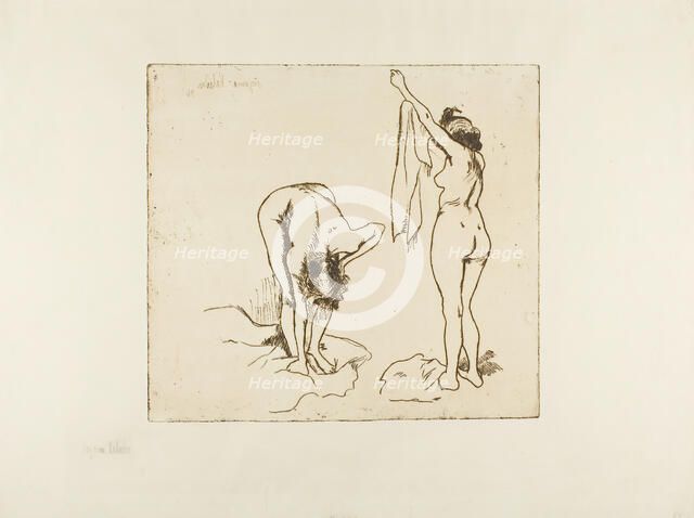 Two Women Drying Themselves, 1896. Creator: Suzanne Valadon.