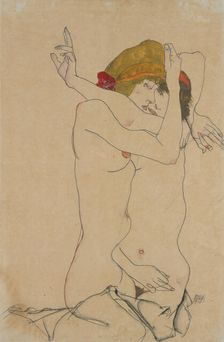 Two Women Embracing, 1913. Creator: Egon Schiele