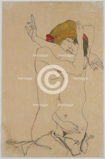 Two Women Embracing , 1913. Creator: Schiele, Egon (1890-1918).