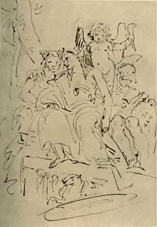 Two Women, Eros and a Soldier mid 18th century, (1928). Artist: Giovanni Battista Tiepolo