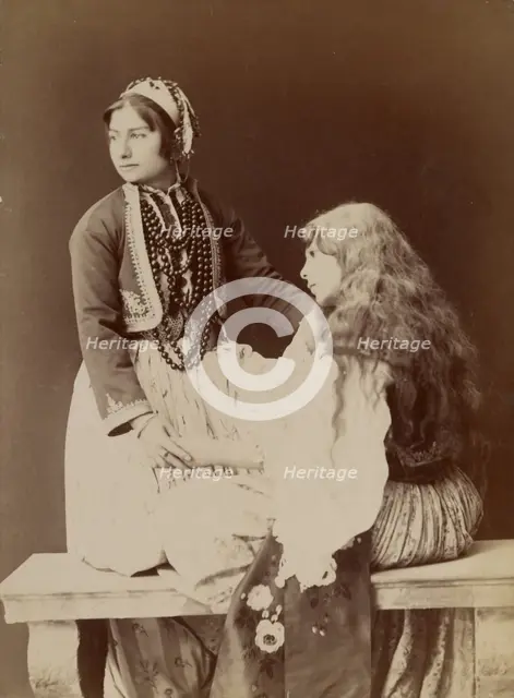 Two women holding hands, about 1870-1880. Creator: Unknown.