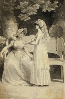 Two Women in a Garden, 1795/97. Creator: Richard Corbould